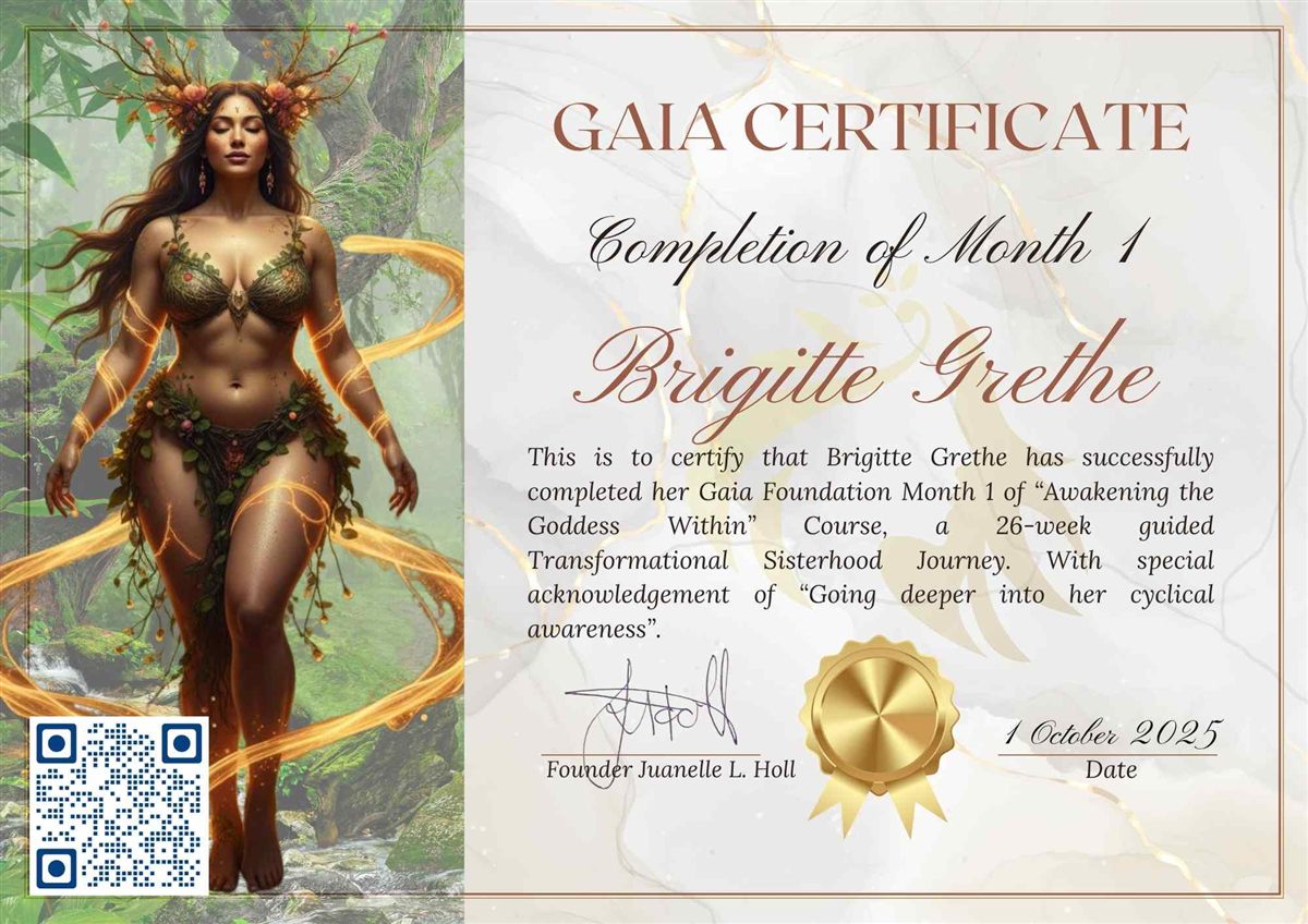 Certificate — Brigitte Grethe